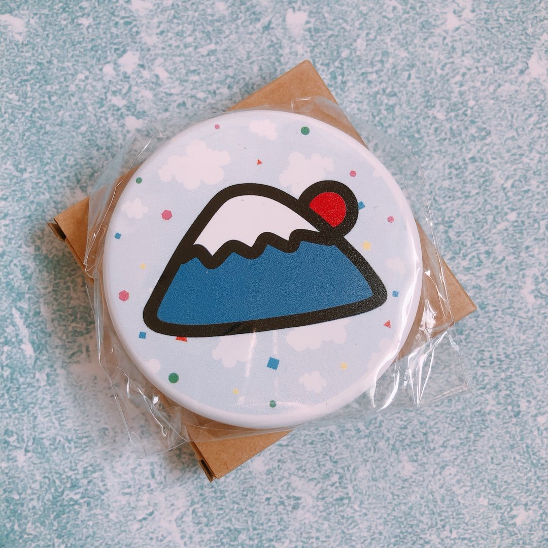 富士山 手绘 圆形镜子 - 彩妆刷具/镜子/梳子 - 塑料 白色