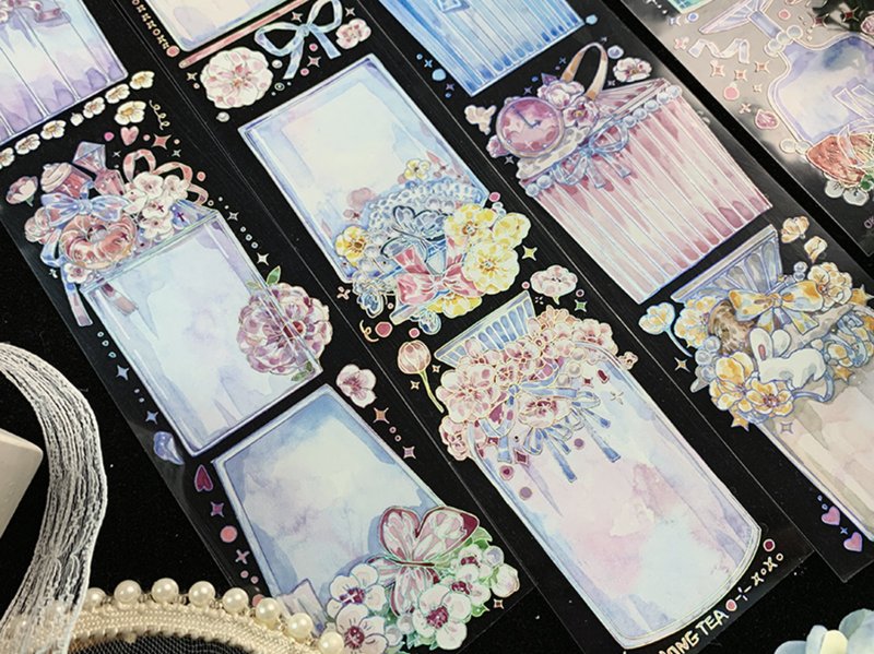 缤纷水晶瓶 PET 纸胶带 鐳射銀 特殊工藝 - 纸胶带 - 塑料 多色