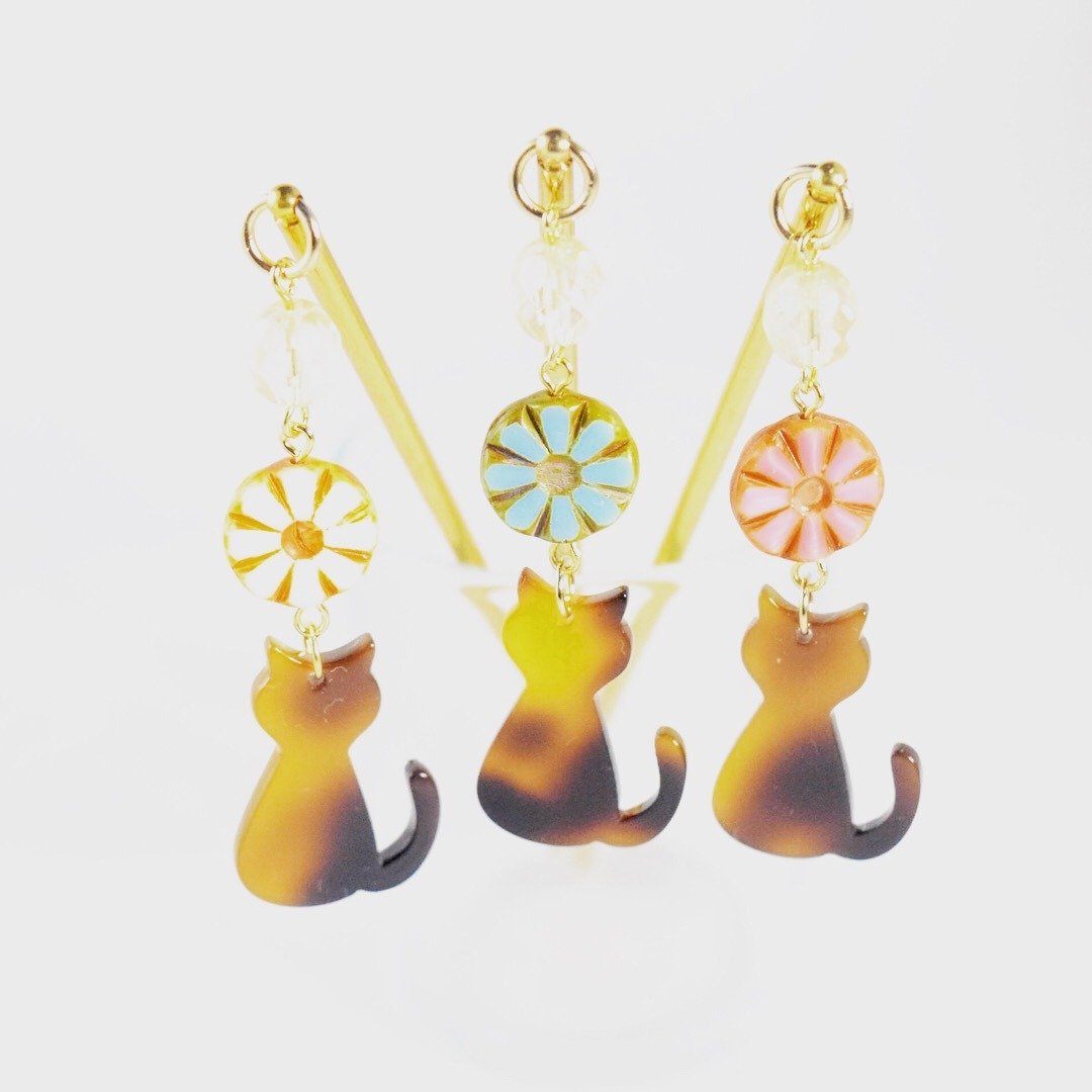Cat cat hairpin - 发饰 - 压克力 蓝色