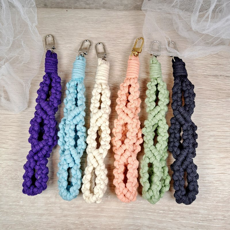 定制化编织手机绳 手腕带【自选颜色 姊妹礼物 生日 PhoneST-002 - 挂绳/吊绳 - 棉．麻 白色