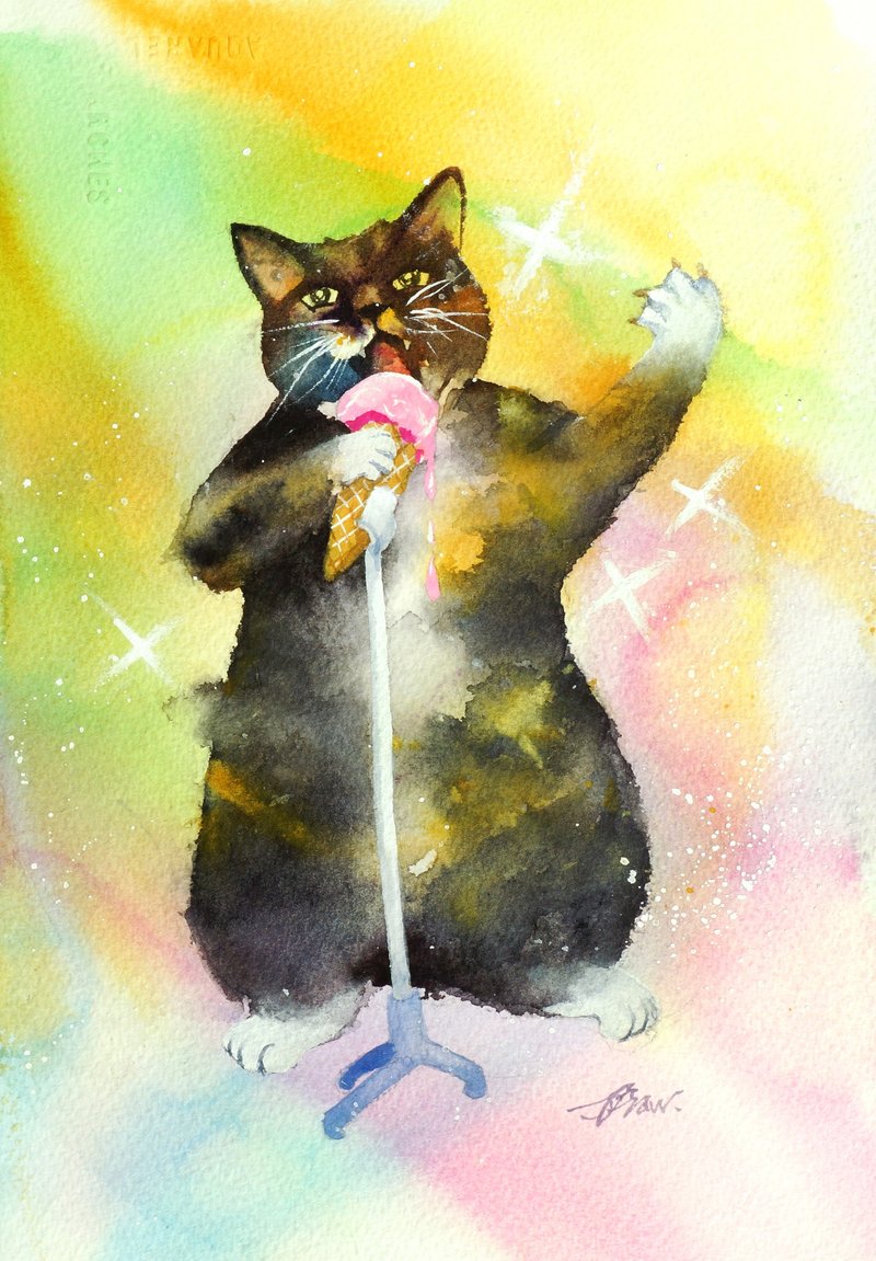 水彩原画【夏日恋歌】 - 墙贴/壁贴 - 纸 多色