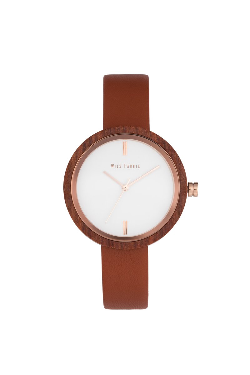 Zeony Red 红檀木壳啡色油鞣皮革腕表 - 男表/中性表 - 木头 红色