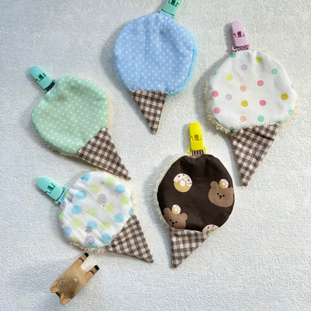 夏季的冰淇淋拼接手帕 - 手帕/方巾 - 棉 多色