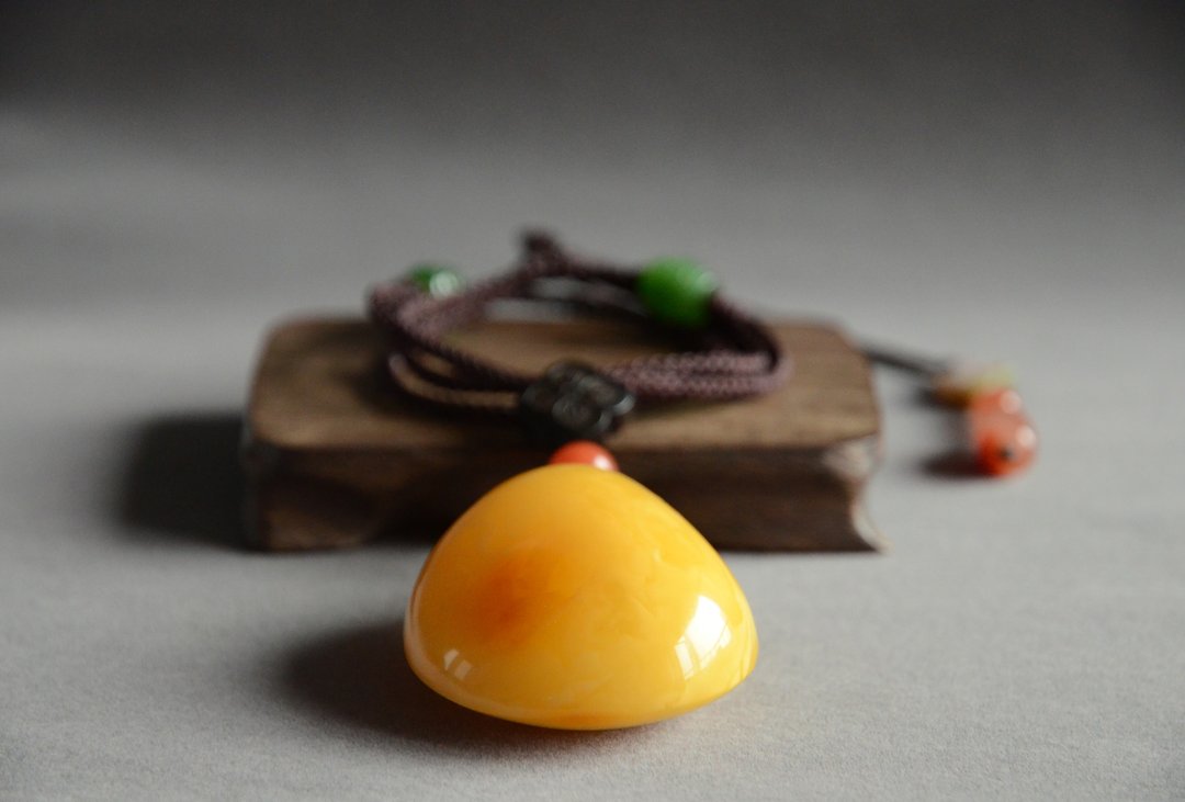 【蜜蜡】Amber 天然琥珀蜜蜡 古典项链 - 项链 - 宝石 黄色