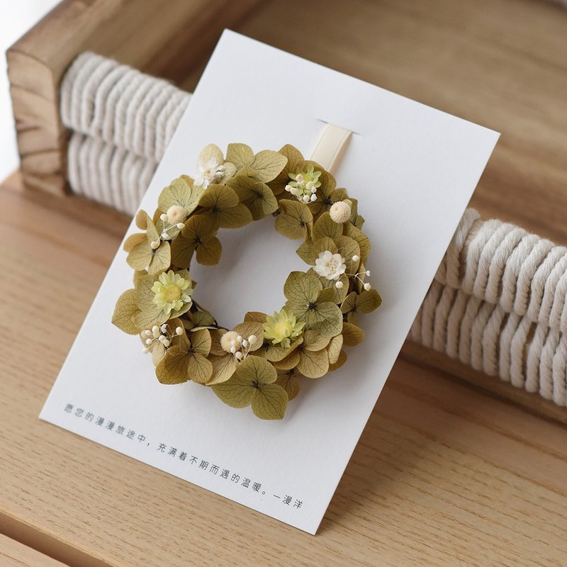 顶级永生绣球花迷你花圈 - 干燥花/捧花 - 植物．花 