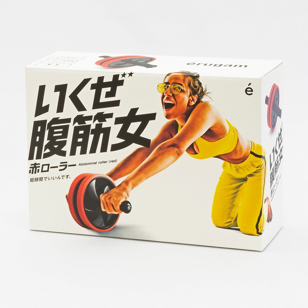 日本Erugam 健腹轮 红 滚轮 居家健身器材 运动用品 礼物 - 运动/健身用品 - 塑料 红色
