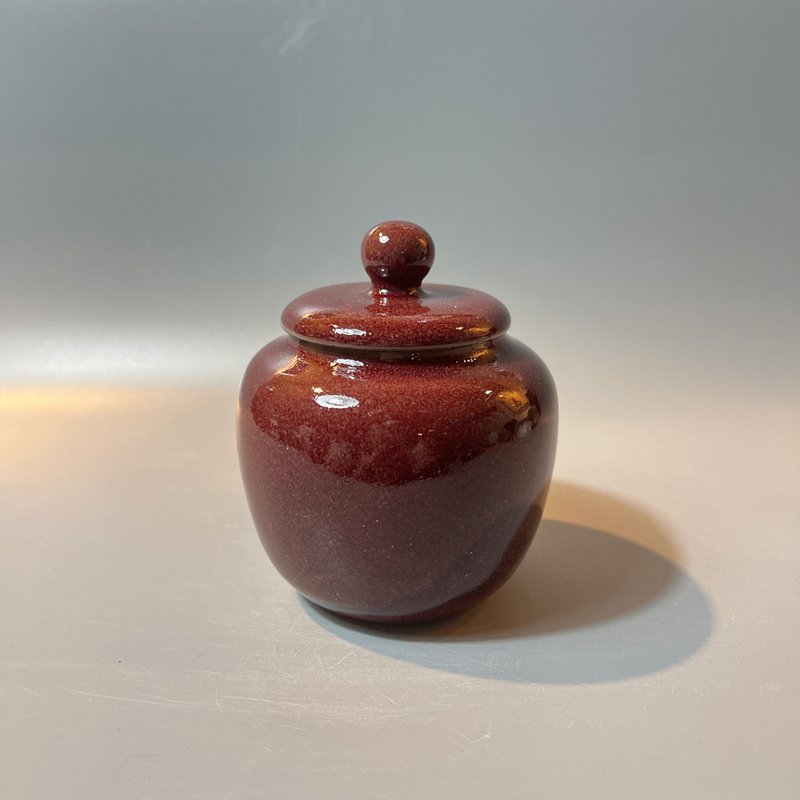 铜红小茶罐 / 2两小茶仓 / 小平凡手作 - 其他 - 陶 卡其色