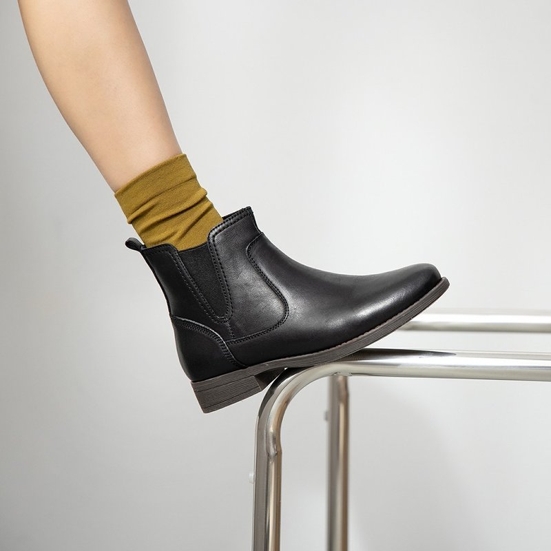 相对论真皮短靴-墨玉 - 女款短靴 - 真皮 黑色