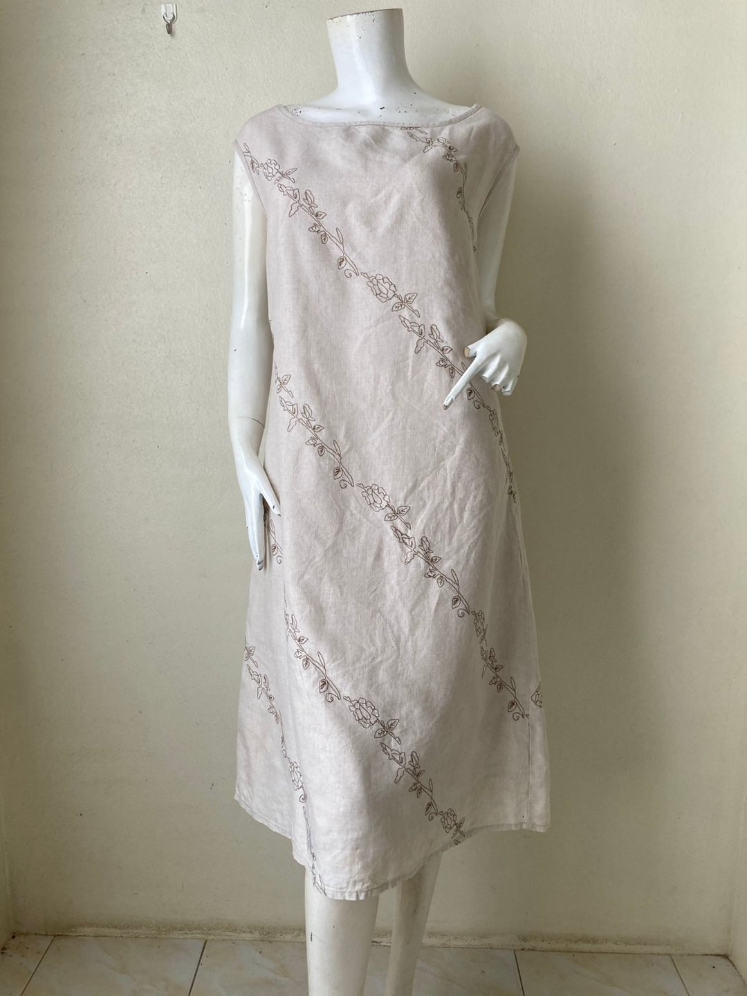 古着 Eddie Bauer 亚麻洋装 - 尺寸 Petite 8 - 洋装/连衣裙 - 棉 