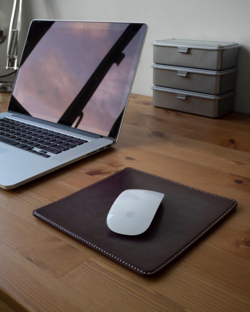 英国植鞣马鞍革鼠标垫 (Bridle Leather) - 鼠标垫 - 真皮 红色