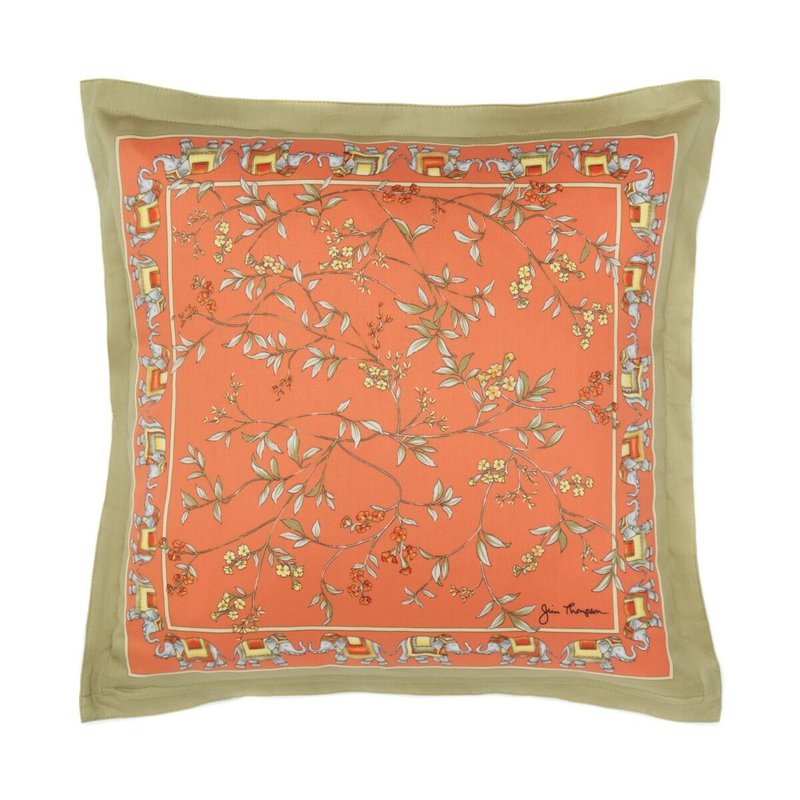 泰国 抱枕/枕套 Floral - Orange/Green - 枕头/抱枕 - 棉 橘色