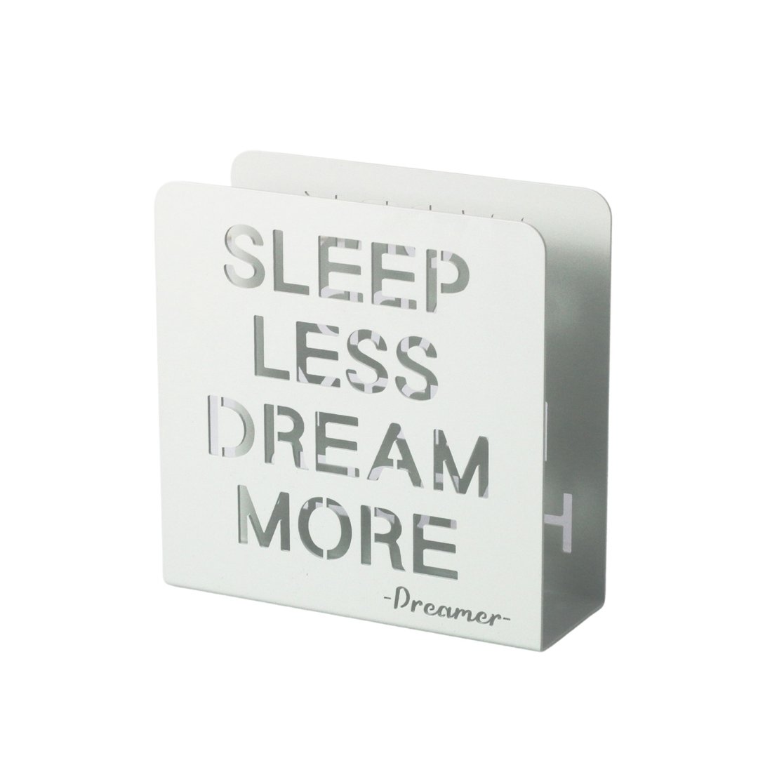 【OPUS 东齐金工】经典名言收纳架-Sleep(白) 金属纸巾收纳架 - 餐垫/桌巾 - 其他金属 白色