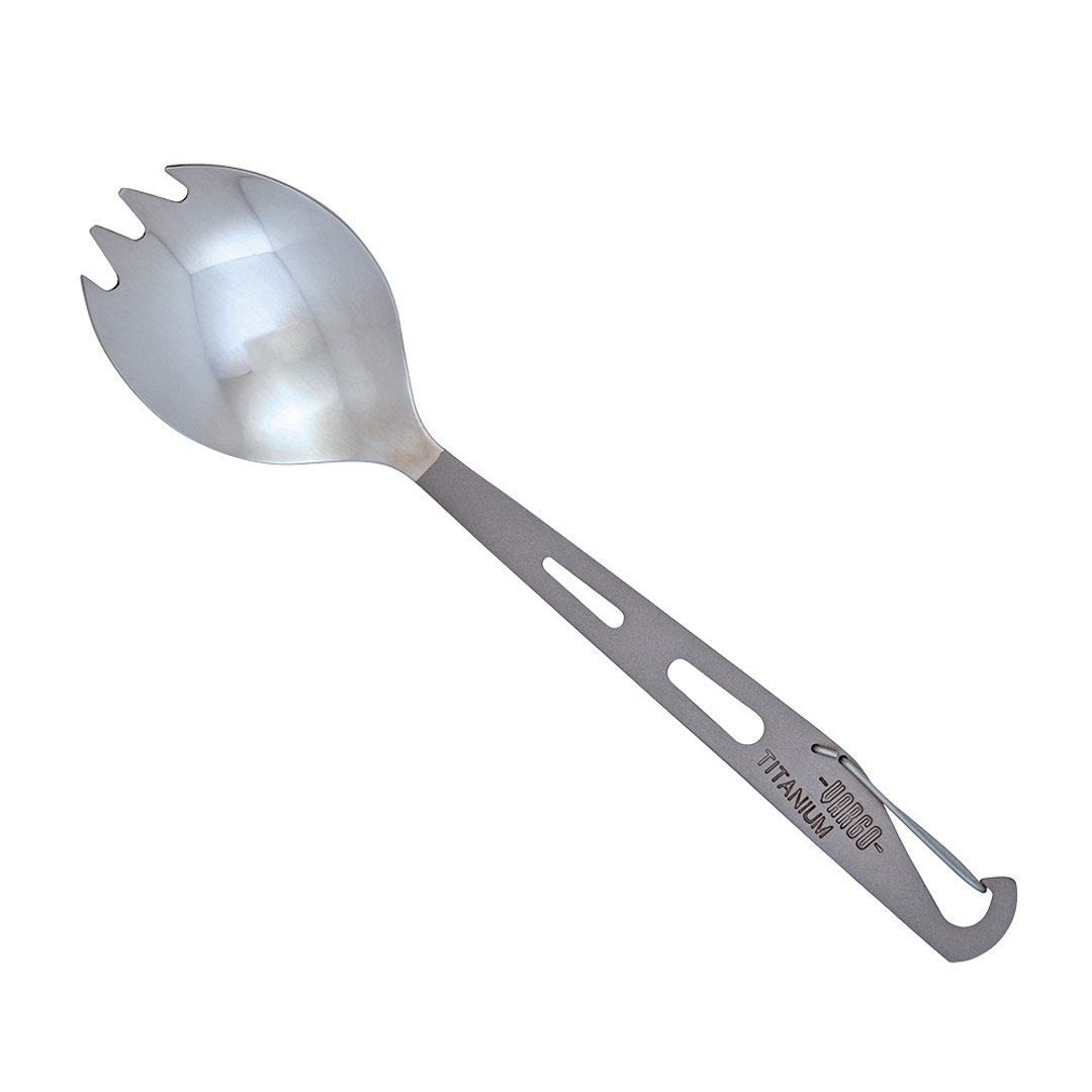 【美国 Vargo】Titanium Eagle Spork 纯钛挂勾汤叉 钛金色 #T204 - 餐刀/叉/匙组合 - 其他材质 