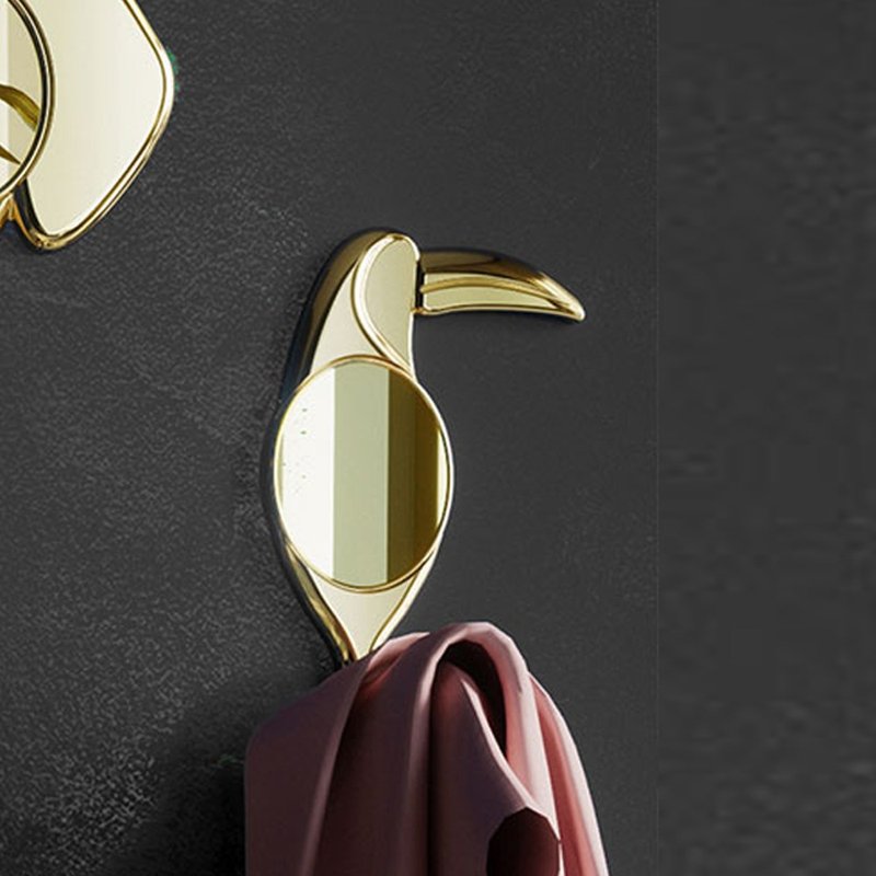 bencross本心本来-浅亮金镜面挂钩-巨嘴鸟 - 收纳用品 - 其他金属 金色