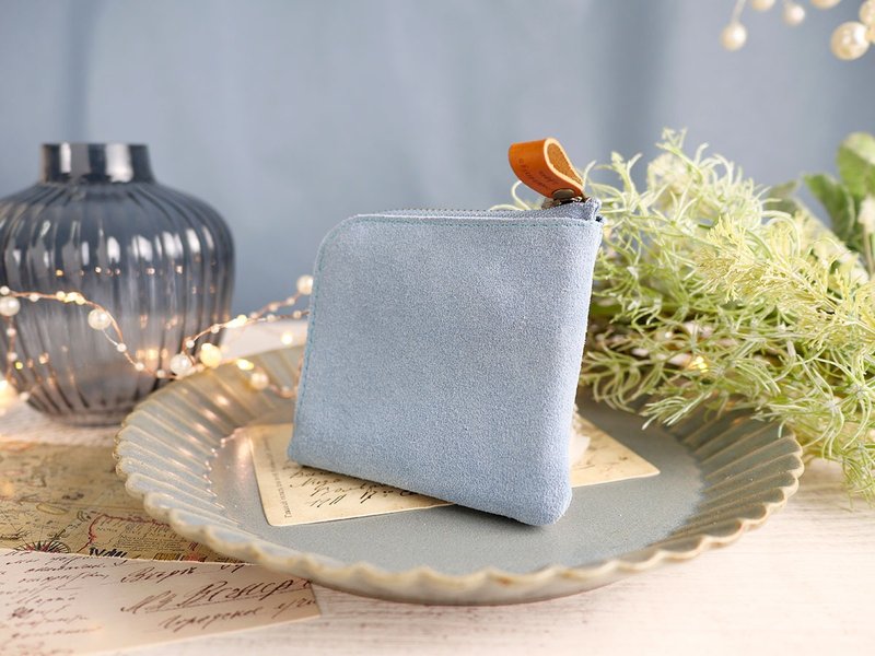 Cuir de Songe 纤巧简约轻巧皮夹 采用栃木皮革 蓝色 - 皮夹/钱包 - 真皮 蓝色