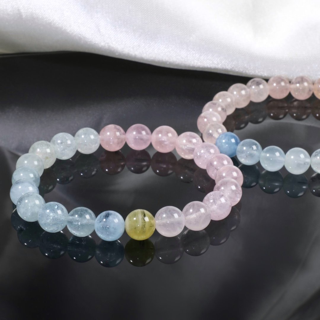 冰透糖果摩根石水晶手链│9.5mm/11mm 人缘爱情桃花姻缘 定制饰品 - 手链/手环 - 水晶 多色
