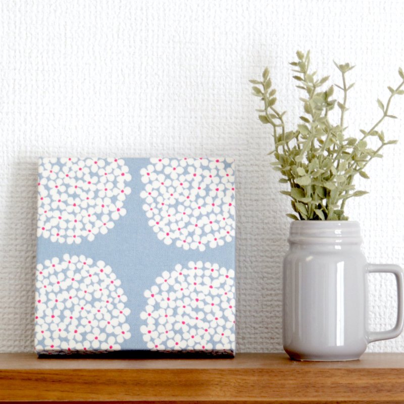 12x12cm ファブリックパネル 【フラワーサークル サックスブルー】 - 墙贴/壁贴 - 棉．麻 蓝色