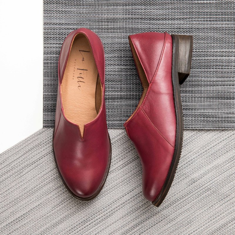 小V羊皮低跟鞋_红色 - 其他女款皮鞋 - 真皮 红色