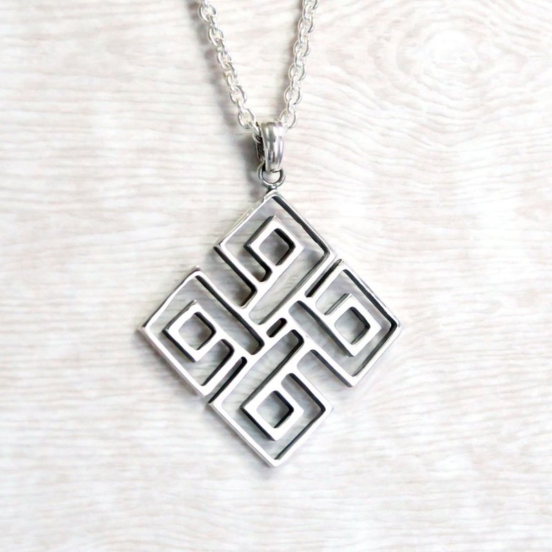 窗花 状元窗(大) 925纯银项链-ART64 - 项链 - 纯银 银色