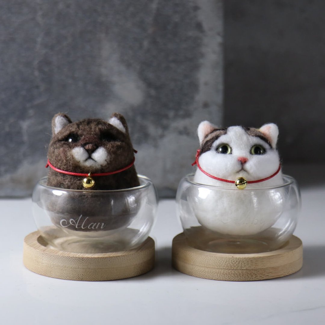 夫妻猫定制宠物羊毛毡 猫丸杯系列 - 玩偶/公仔 - 羊毛 多色