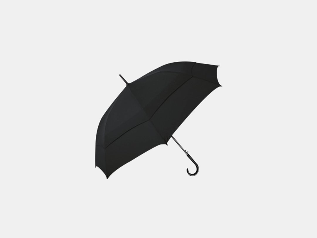 嘉云制伞 x Unipapa 双层抗风直骨伞 27寸 黑色 - 雨伞/雨衣 - 防水材质 黑色