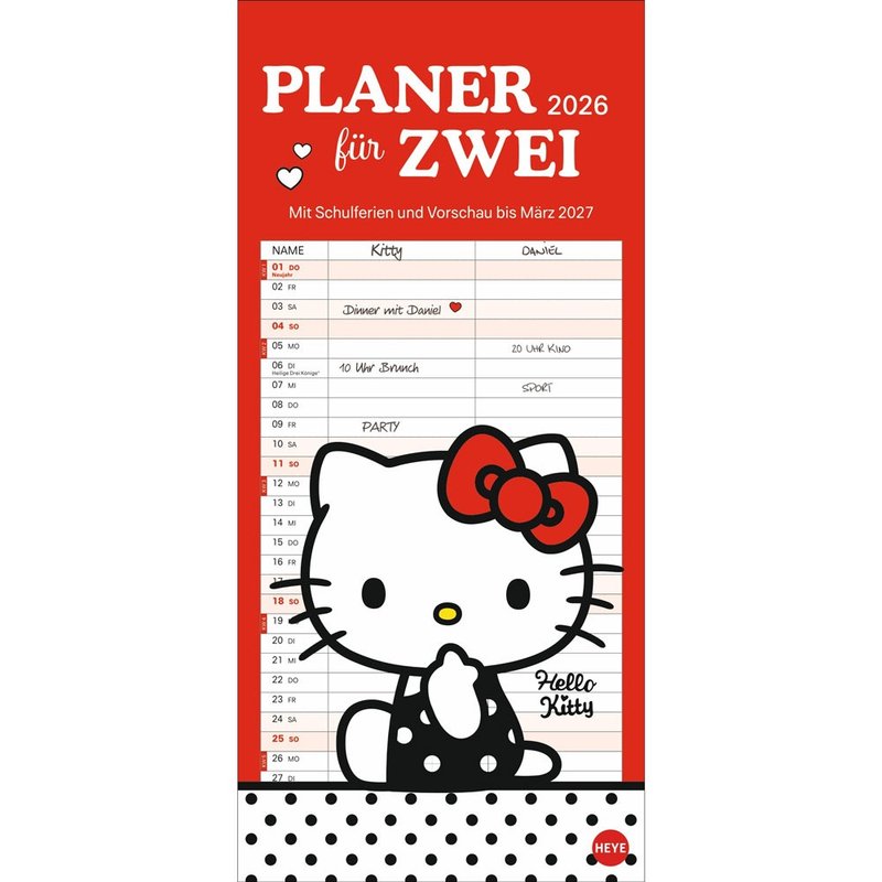 【Hello Kitty 2格】2026记事历 - 年历/台历 - 纸 多色