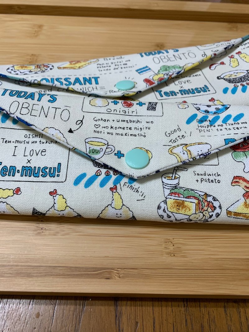 文青风环保筷袋  美食向宴 纯净白 手作餐具袋.交换礼物. - 收纳用品 - 棉．麻 白色