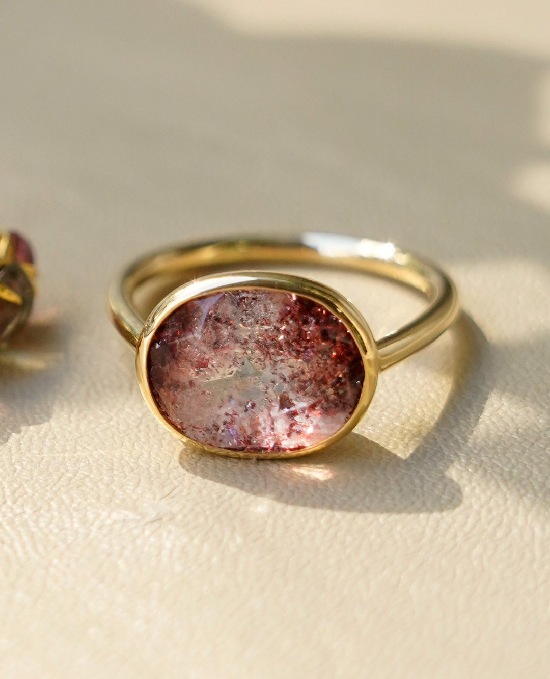 Lepidocrocite in quartz K18 Ring - 戒指 - 其他金属 金色