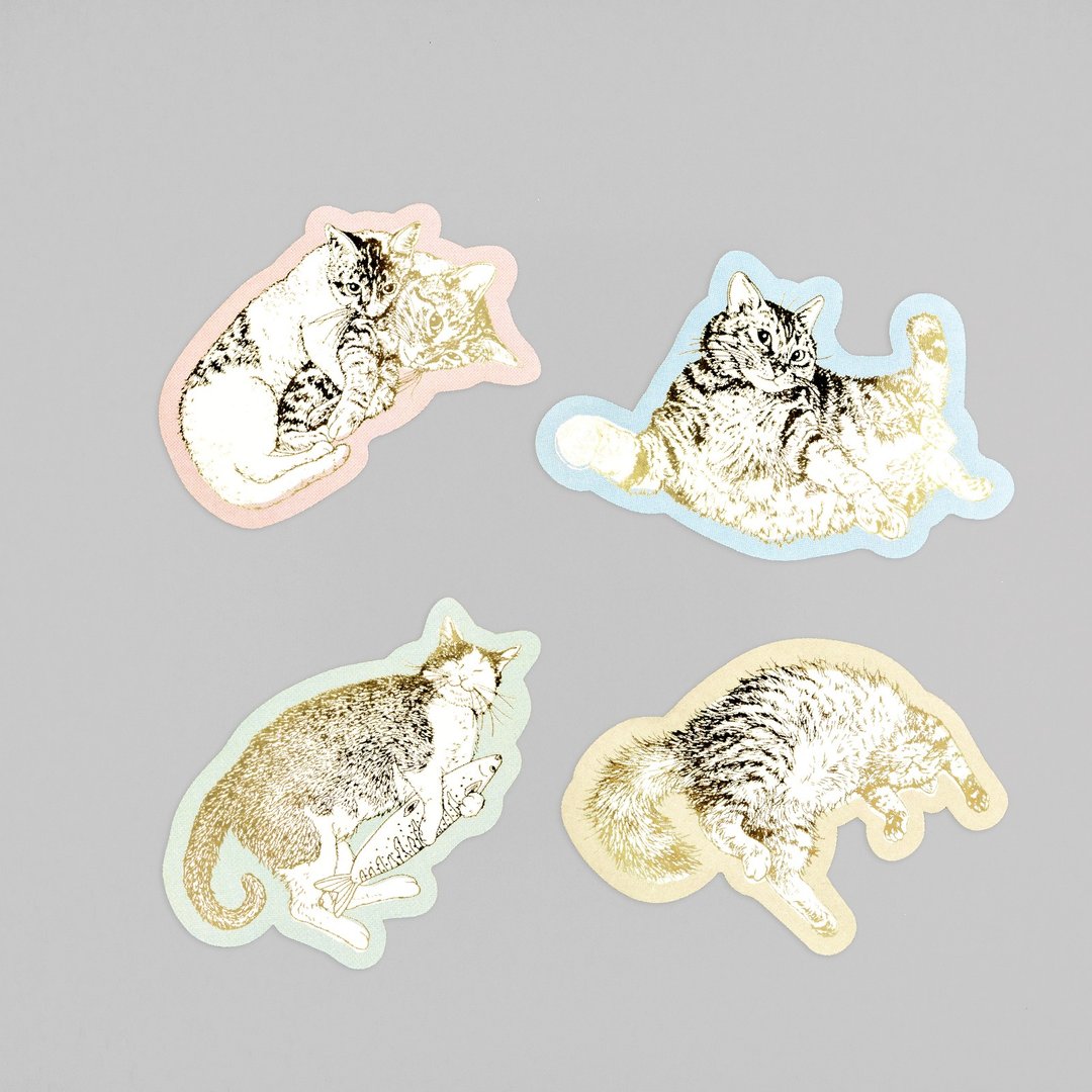 Pinkoi限定猫之日 Cat Art Collection 贴纸完全套组 - 贴纸 - 纸 多色