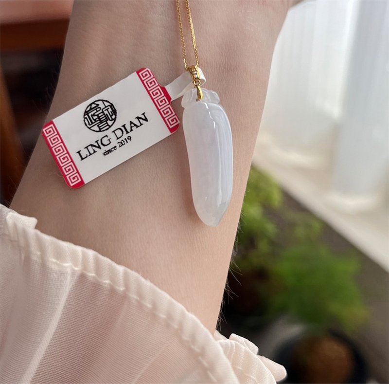 玲靛【盈润淡春辣椒】翡翠坠饰  / 翡翠 /珠宝首饰 - 项链 - 玉石 粉红色