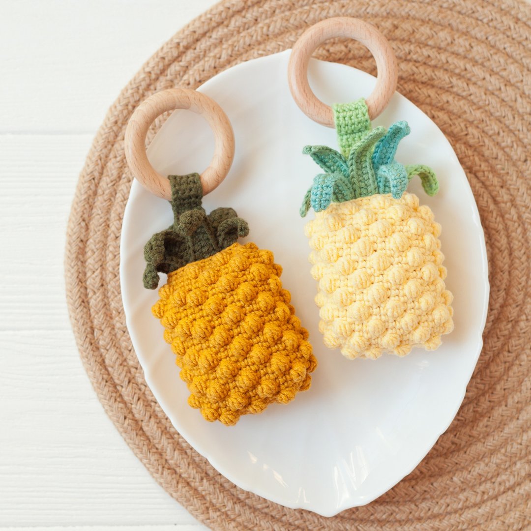 Pineapple Baby Rattle Toy Instruction Manual - Digital Item Crochet Pattern - 手工艺教程/工具书 - 其他材质 