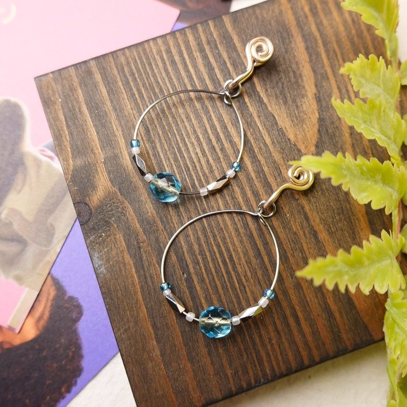 碧海圆舞曲 无痛耳夹 - 耳环/耳夹 - 其他金属 