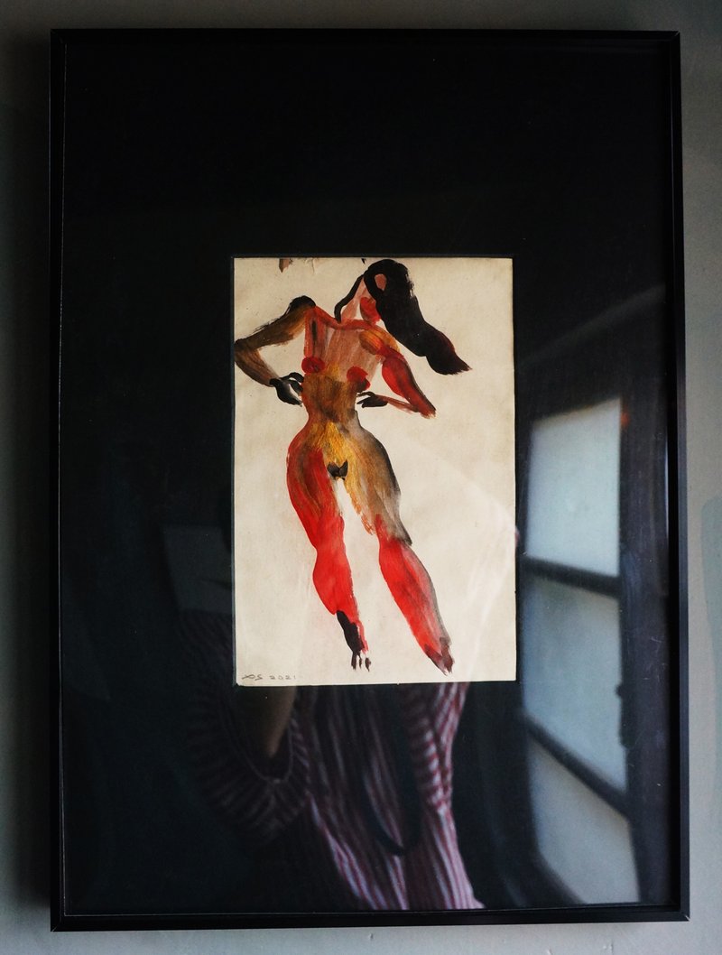 限期感知_未明的追击∣晃 动∣原画∣仅一件 - 海报/装饰画/版画 - 纸 红色