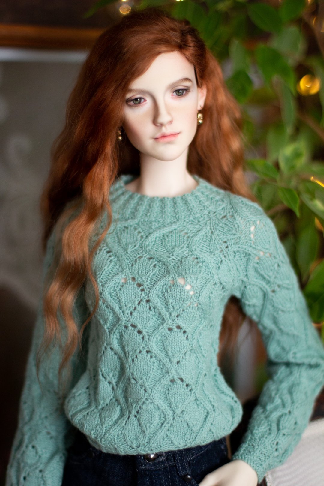 Bjd doll 1/3 women's hand-knitted sweater (Dolls Town) 65cm - 其他 - 羊毛 绿色