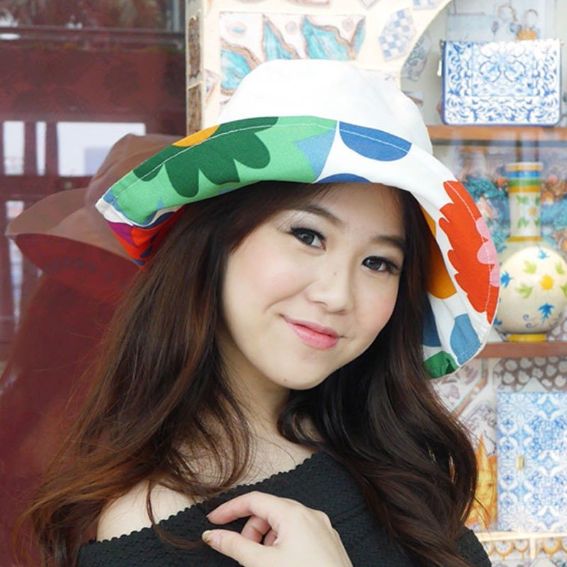 Luxury Reversible Long Brim Sun Hat (Sun UV Protection) - 帽子 - 其他材质 多色