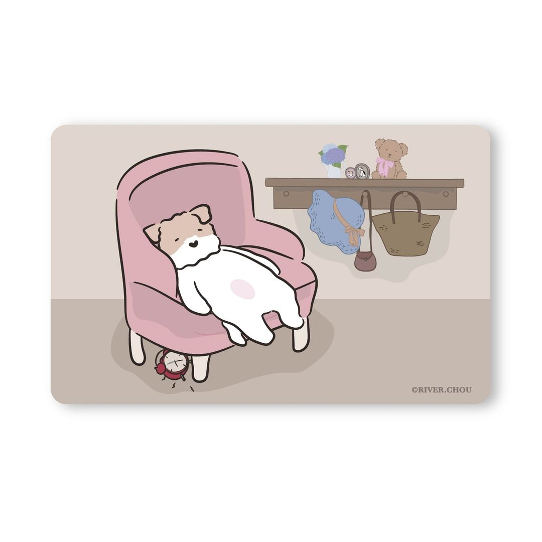 Wirefoxterrier 刚毛猎狐梗 卡片贴纸 好累 - 贴纸 - 纸 粉红色