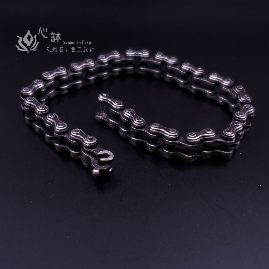 手工车链造型纯银手链 - 手链/手环 - 纯银 银色