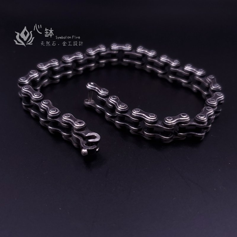 手工车链造型纯银手链 - 手链/手环 - 纯银 银色
