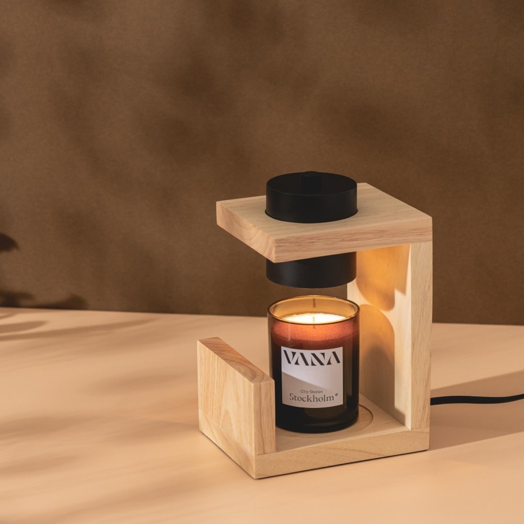 【送蜡烛】Hygge No. 03 摩登实木款融蜡灯-原色 可调光 享保固 - 蜡烛/烛台 - 木头 白色