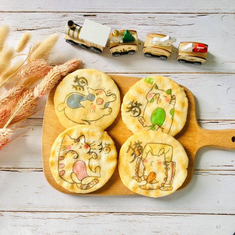 可爱猫咪日常仙贝 (10片) - 手工饼干 - 新鲜食材 