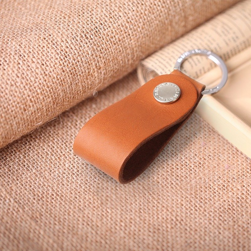 JIMMY RACING 手工制作 真皮复古 牛皮钥匙扣 小挂件K2190S - 钥匙链/钥匙包 - 真皮 咖啡色