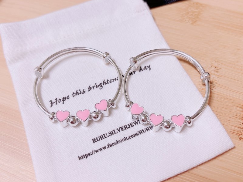 宝宝弥月999纯银手镯 纯银手环 弥月送礼 生日礼物 - 手链/手环 - 纯银 多色