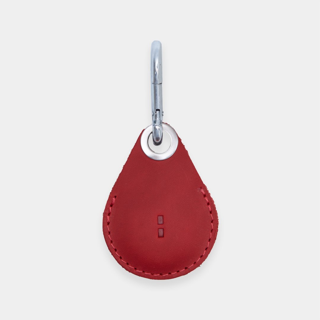 红色皮革AirTag收纳套——Apple追踪器保护壳 | iPhone配件礼品 - 钥匙链/钥匙包 - 真皮 红色