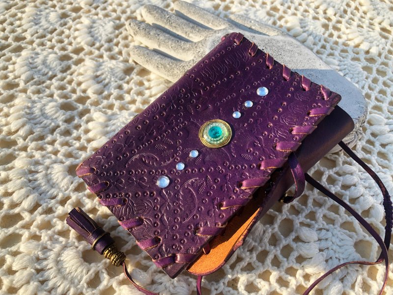 Majans 皮革小本本 拍立得相册 紫色蓝钻 - 相簿/相册 - 真皮 紫色