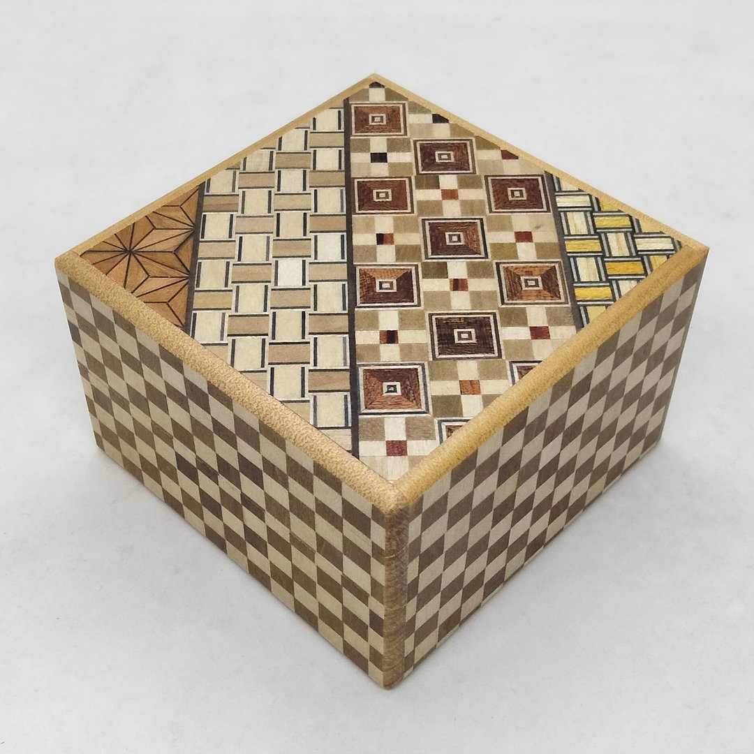 14 道机关 正方形秘密盒 镶木工艺 棋盘格 机关盒 益智盒 - 其他 - 木头 
