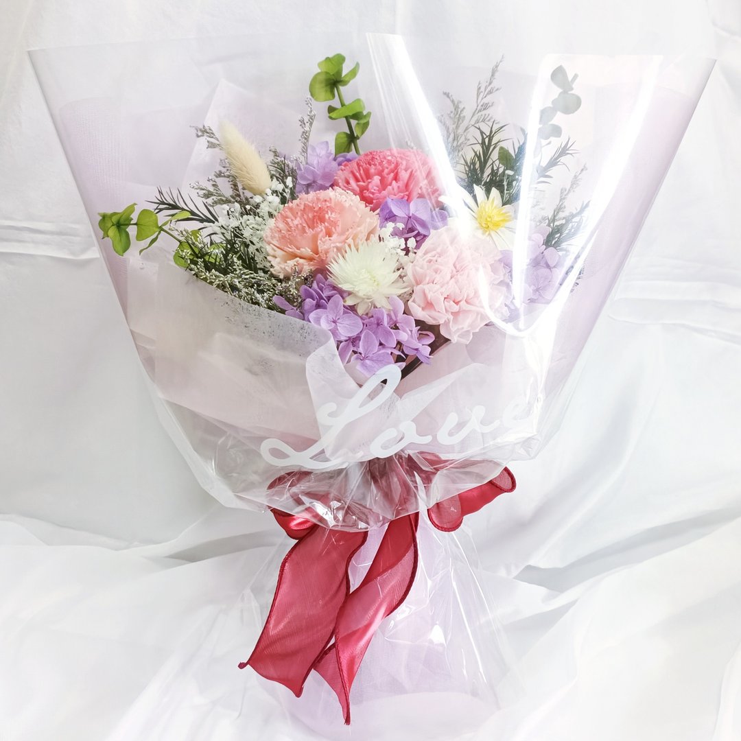 【芳心】母亲节/永生花/干燥花 - 干燥花/捧花 - 植物．花 粉红色