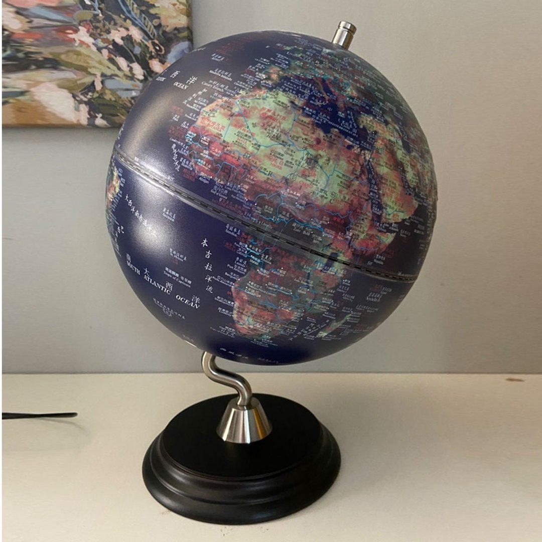 #AR交互款SkyGlobe 10寸卫星触控锂电池N型木质底座 - 摆饰 - 其他金属 蓝色