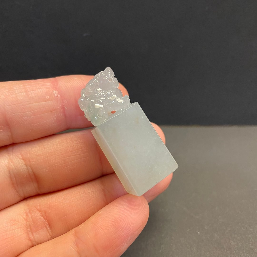 瀚玉珠宝 天然翡翠 冰种貔貅印章 翡翠印章 天然缅甸玉 雕工精致 - 其他 - 玉石 