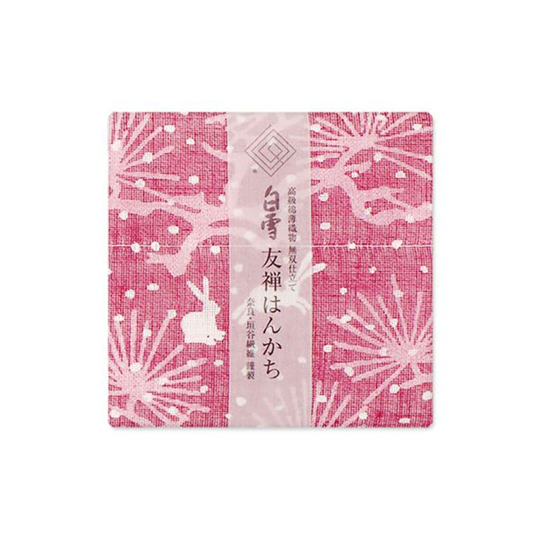 京友禅染手帕 / 老松 红色 - 手帕/方巾 - 棉 红色