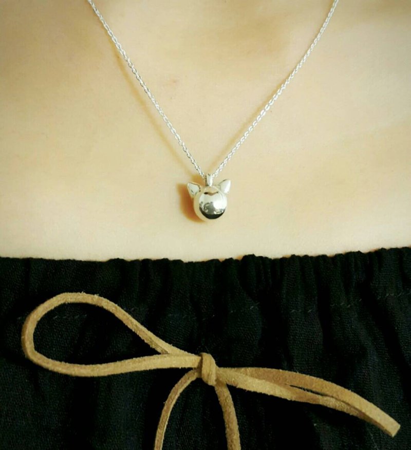 猫咪 纯银项链 手作 / 喵喵 锁骨链 / 礼物 / 纪念日 / 情人节 - 锁骨链 - 其他金属 多色